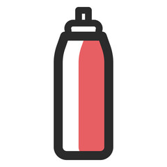 Sports water bottle colored stroke