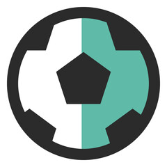 Football ball colored stroke icon