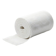 Fototapeta premium A Rolled White Fabric Bandage for Medical and First Aid Applications