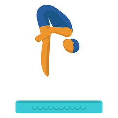 Diving sport pictogram diving flat