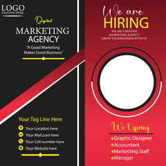 we are hiring social media poster design vector templates