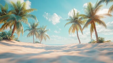 Obraz premium Tropical Beach Sunrise Scene; Perfect Vacation