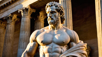 Obraz premium Heroic Male Statue with Sculpted Physique