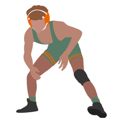 Wrestler posing flat