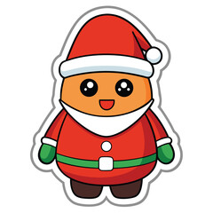 christmas sticker icon on white background