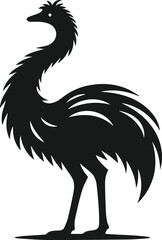 Emu bird vector silhouette isolated drawing