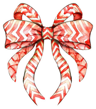 PNG A red and white scoth pattern bow illustration festive accessories.
