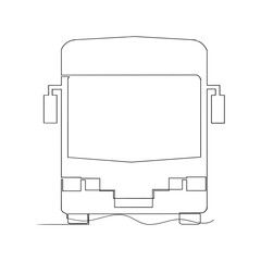 continuous line bus vector icon drawing silhouette