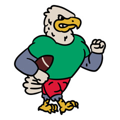 Cartoon eagle holding a football