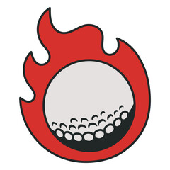 Golf ball on fire design