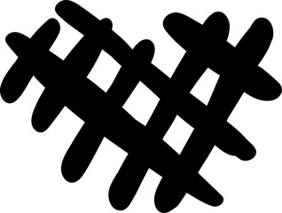 Fototapeta premium Thick crosshatch mark with dense overlapping strokes