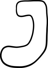 Display font letter with thick hand drawn outline