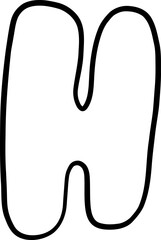 Bubble style capital letter with cartoon charm