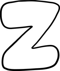 Hand sketched uppercase font with irregular curves