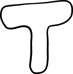 Hand sketched uppercase font with irregular curves