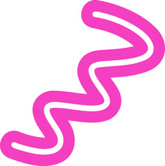 Fototapeta premium Pink wiggly squiggle with rounded rhythm