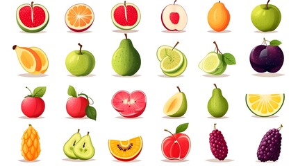 Collection of Seasonal Fruits for May Illustration