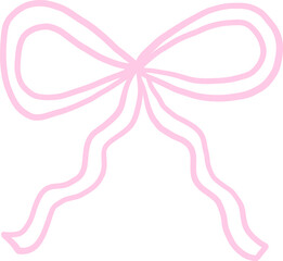 Curvy ribbon bow with playful loose tails