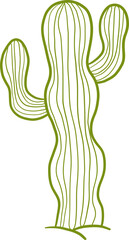 Wavy cactus with tall organic body