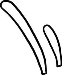 Minimal twin stroke curve with upright alignment