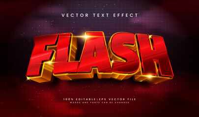 3d Red Flash Editable Vector Text Effect. Hot Fire Theme.