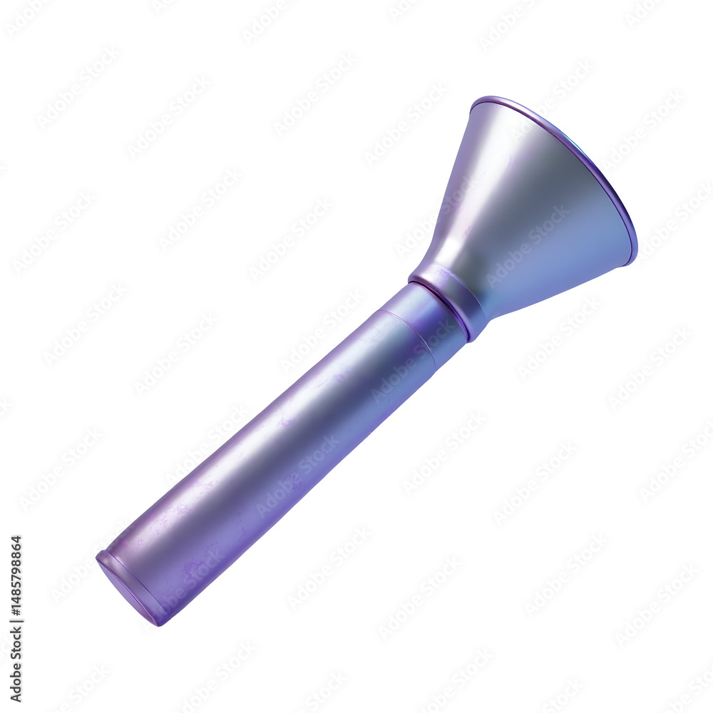 Poster metallic funnel with shiny surface isolated on transparency background,cut out
