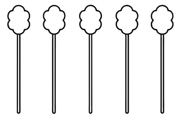 Cotton Swabs Line Art Sketch