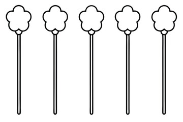 Cotton Swabs Line Art Design