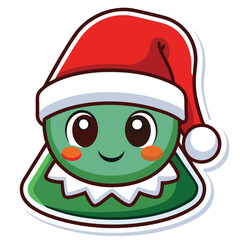 christmas sticker icon on white background
