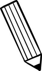 Tilted Pencil Line Art with Bold Outline