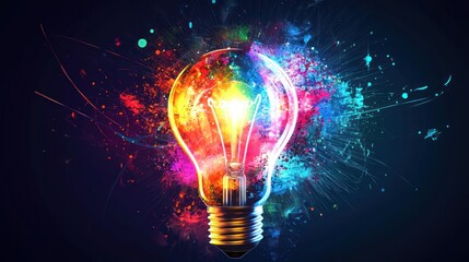 Vector illustration of big idea lightbulb, minimal design