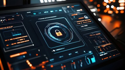 Obraz premium cybersecurity dashboard interface digital security system