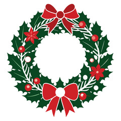 christmas wreath vector silhouette