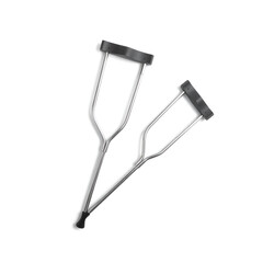 Pair of crutches isolated on a white background