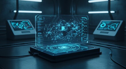 Displaying Advanced Technology Interface with Glowing Elements