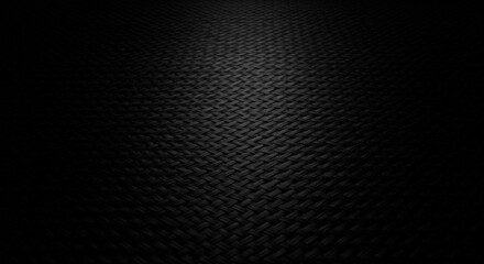 Dark Elegance Woven Texture Background Abstract Black Surface Weave Pattern Monochrome Fabric Shadow