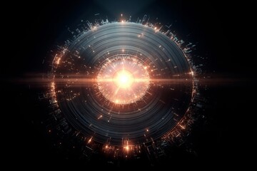 Fototapeta premium An abstract image of a black hole with a bright light in the center