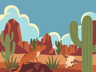 illustration of animals in the desert