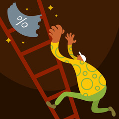 illustration of people chasing discounts