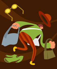 Illustration of people running to chase discounts