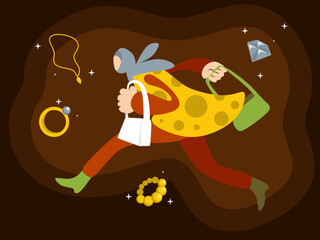 woman running to buy discounted items