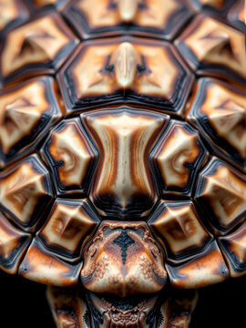 Turtle shell macro with scutes forming a strong pattern offering unique protection