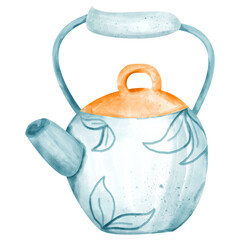 watercolor tea pot