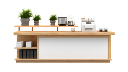 Wooden table with a defocused kitchen room. For montage product display