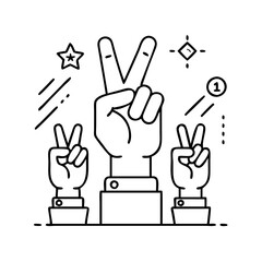 Fototapeta premium victory icon, victory vector illustration-simple illustration of victory, perfect for victory logos and icons
