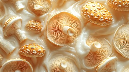 Crisp fresh mushrooms ideal for natural food backgrounds high resolution picture