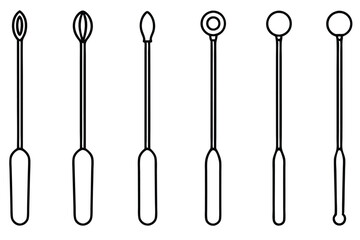 Curettes Line art Surgical Tools Illustration