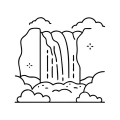 waterfall icon, waterfall vector illustration-simple illustration of waterfall, perfect for waterfall logos and icons