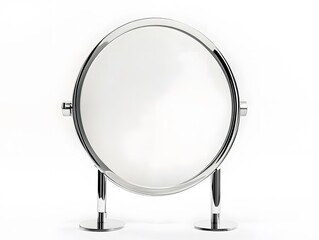 Modern Round Chrome Vanity Mirror: Elegant Bathroom Accessory for Stylish Home Decor and Personal Care