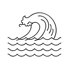 water wave icon, water wave vector illustration-simple illustration of water wave, perfect for water wave logos and icons